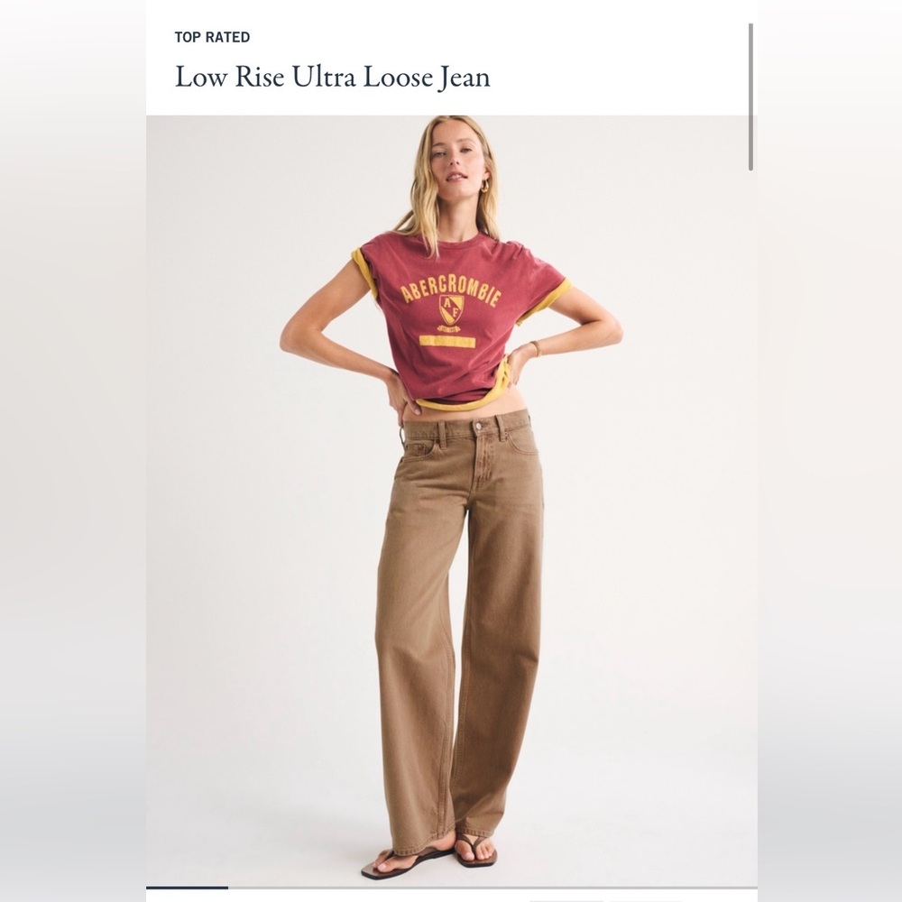 Abercrombie & Fitch Wide-Leg Low Rise Jeans — Brown